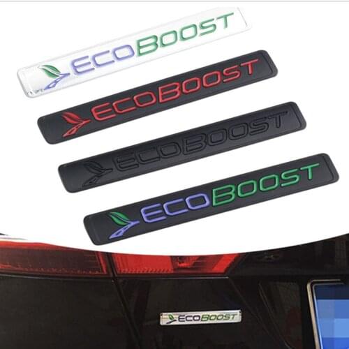 3D Metal Ecoboost Logo Car Fender Side Decal Rear Trunk Emblem Badge Sticker for Ford Ecoboost RANGER Mustang Engine Car styling