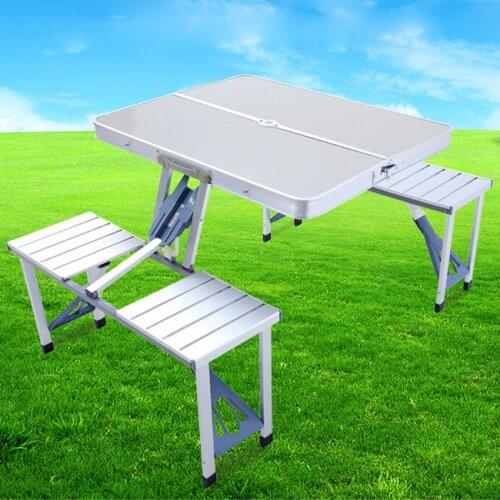 Multifunction Durable Portable Outdoor Barbecue BBQ Camping Aluminum Alloy Folding Table Outdoor Picnic Dining Table Desk Stool