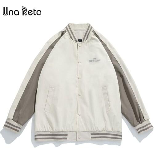 Una Reta Jacket Coat Men New Spring Autumn Loose Harajuku Casual Coat Men Long sleeve Hip hop Baseball jacket Man Streetwear