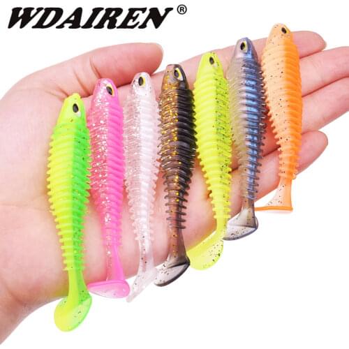WDAIREN Soft Silicone Fishing Lure 80mm 110mm Minnow Easy shiner Worms Wobblers Jigs Artificial Bait Bass Fishing Tackle WD-600