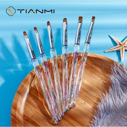 TIANMI New Nail Art Brush Liquid Powder Carving UV Gel Extension Builder Painting Brush Lines Liner Drawing Pen Manicure Tools