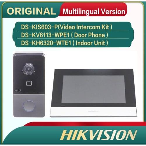 DS-KV6113-WPE1/DS-KH6320-WTE1/DS-KIS603-P/Hikvision Original Video Intercom Kit Standard POE Doorbell Door Station WIFI Monitor