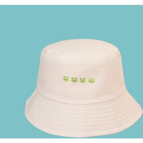 Ldslyjr 2021 Cotton Cartoon Four Frogs Bucket Hat Fisherman Hat Outdoor Travel Hat Sun Cap Hats for Men and Women 243