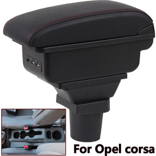 For Opel corsa 2020 Armrest box Car Central Armrest Storage Box Interior modification accessories USB interface
