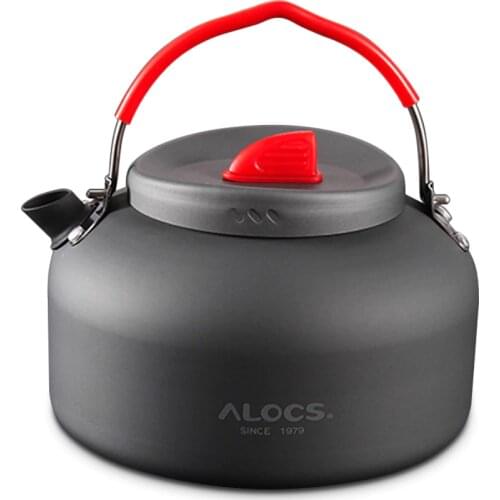ALOCS Outdoor Kettle Camping Picnic Water Teapot Coffee Pot 1.4L Aluminum Pot Camping Table Water Kettles