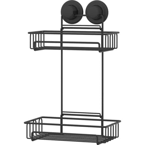 Bathroom Shelf Matt Black Techno-wire Vacuum 2 Tiers