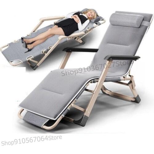 Practical Folding Reclining Chair Lunch Nap Chair Office Bed Back Lazy Chair Beach Home Multi Function