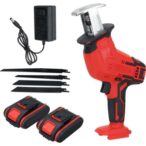 21V Cordless Reciprocating Saw Handheld Wood Metal Cutting Tool Kit With 2 Batteries Garden Tools