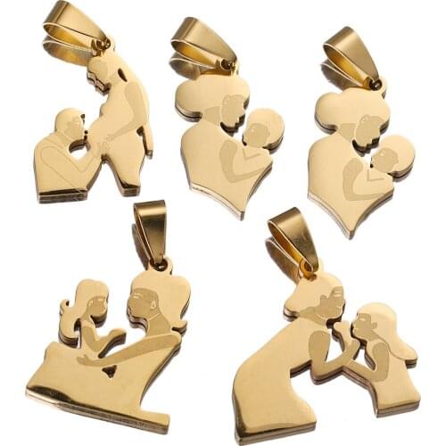 Stainless Steel Family Mom Charms Pendant for Diy Jewelry Making Tone Charms Bracelet Necklace Accessories Bulk Items Wholesale
