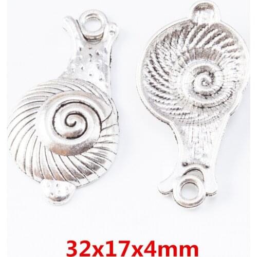 Vintage 20 pcs Charms shell Fashion Pendant Zinc Alloy Fit Bracelet Necklace DIY Jewelry Findings 6959