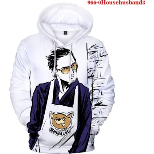 Japan Anime The Way of The Househusband Hoodies Gokushufudo Tatsu 3D Printing Long Sleeve Hooded Coat Men Top Jacket Sweatshirts