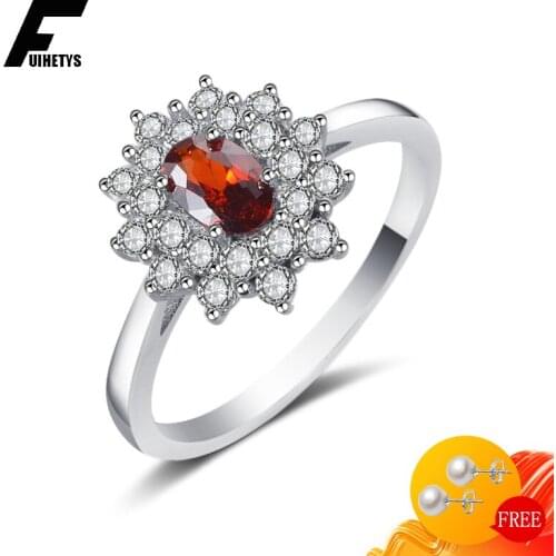 Vintage Rings 925 Silver Jewelry for Women Wedding Party Accessories with Ruby Zircon Gemstone Finger Ring Jewellery Wholesale