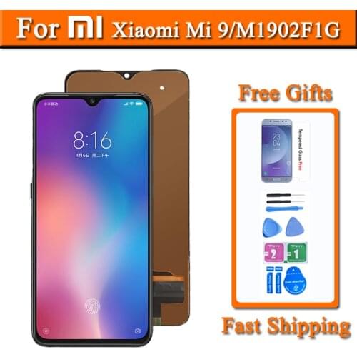 AMOLED LCD For Xiaomi Mi 9 Display support 10 Touch Screen Replacement For MI9 Global M1902F1G Digitizer Screen Repairment