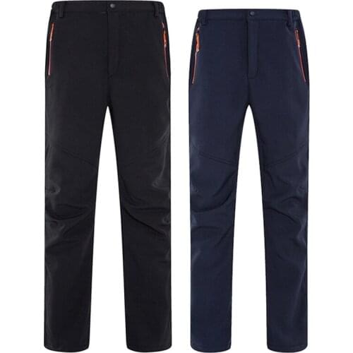 Winter Mens Womens Waterproof Windproof Fleece Thermal Pants Soft shell Climbing Fishing Trousers Men Fishing Skiing Pants