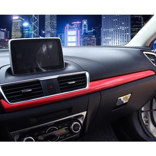 1pc abs for Mazda 3 Axela 2014-2016 Center console Decorative strip Carbon fiber sticker