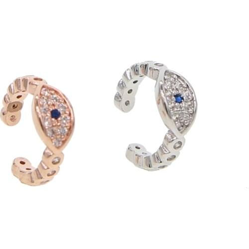 1 PIECE top quality fashion women jewelry tiny small evil eye beaded band simple minimal ear cuff no piercing clip on earrings