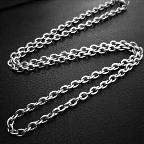 10pcs Wholesale 40/45/50/55/60/65/70CM Thick 4mm and 6mm Stainless Steel diy O Chains with clasps For Necklaces Making di074