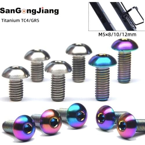 2pcs M5*12mm Titanium Alloy Bicycle Bottle Cage Holder Screws MTB Mountain bike Road Bike 8/10mm Water Cage Rack Colorful Bolts