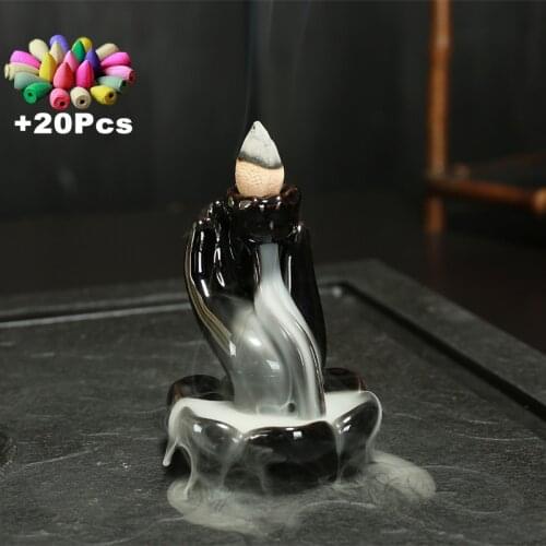 20Pcs Incense Cones Creative Home Decoration Backflow Incense Burner Incense Censer Handmade Gifts Ceramic Crafts Toilet Incense