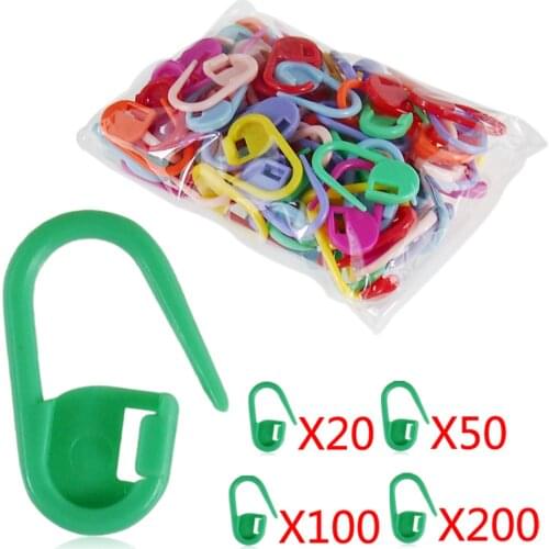 200Pcs Mini Knitting Crochet Locking Stitch Marker Mix Color Plastic Knitting Tool Needle Clip Hook Baby Greeting Card Nappy Pin