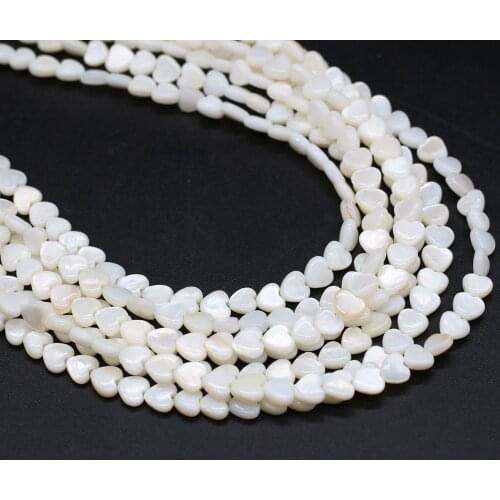 Natural shell beads mother of pearl heart shape loose spacer shell beaded for jewelry making DIY necklace bracelet accessories