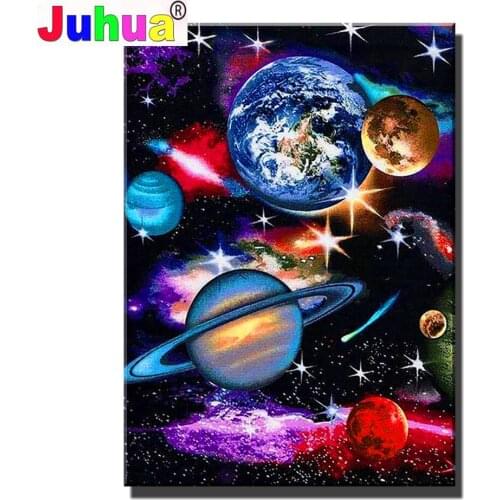 5D Diy Diamond Painting Planet Diamond Mosaic Cross Stitch Kits Embroidery Abstract Art Full Square Round Drill Home Decor