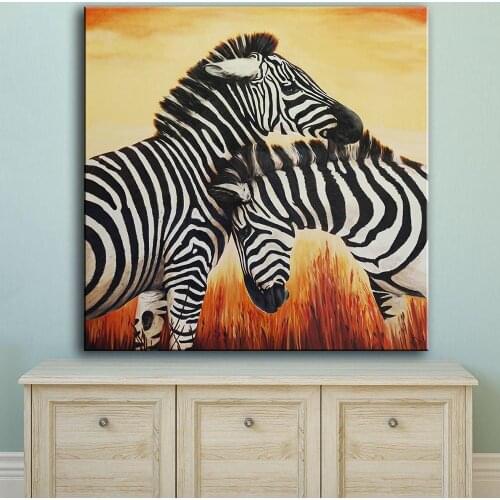 Large sizes Two zebras Wall painting canvas for wall art decoration oil painting picture NO FRAME Home Printed Free shipping