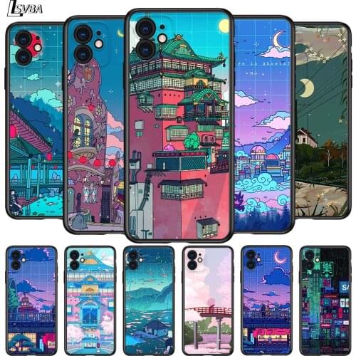 Art Pixel Aesthetic for Apple iPhone 12 Pro Max Mini 11 Pro XS Max X XR 6S 6 7 8 Plus 5 5S SE2020 Black Phone Case