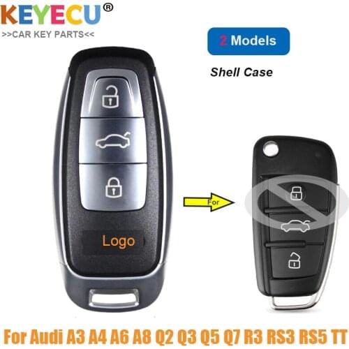 KEYECU for Audi A3 A4 A6 A8 Q2 Q3 Q5 Q7 R3 RS3 RS5 TT Upgraded Modified Keyless Remote Key Shell Case for START ENGINE SYSTEM