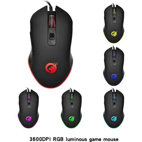 G70 Usb Wired Gaming Mouse Rgb Backlit Computer Mouse Gamer Ergonomic 6 Button 3600dpi Adjustable Pc Mouse Mice