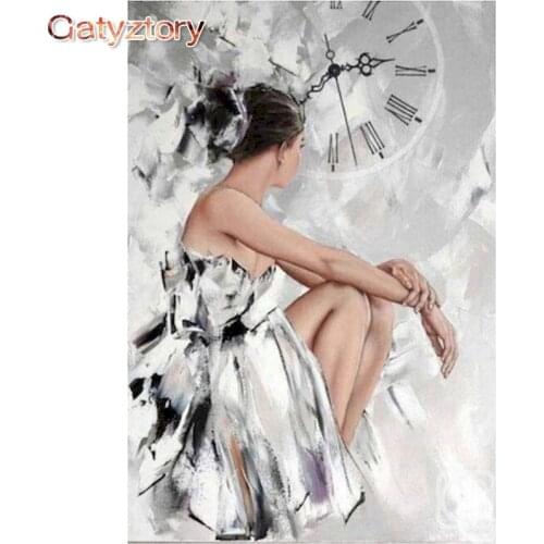 GATYZTORY Figure Frame DIY Painting By Numbers Kits time girl Painting Oil Picture By Numbers Acrylic Paint For Home Decor