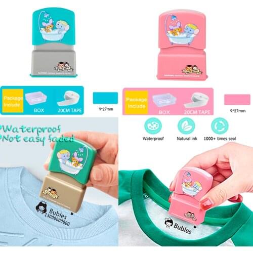 Hot Customized Name Stamp Paints Personal Student Child Baby Engraved Waterproof Non-fading Kindergarten Cartoon Clothing Name