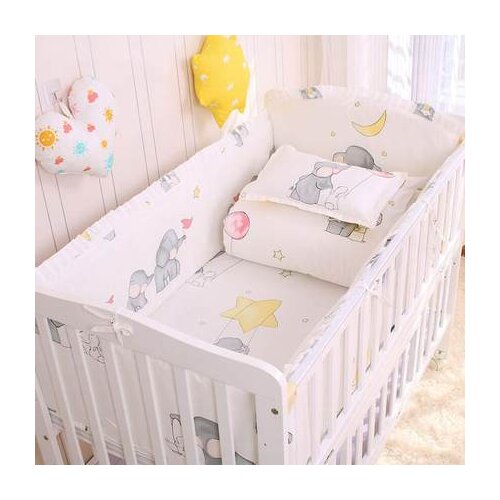 6/9pcs Elephant baby bedding set Cotton bedroom decor Baby Girl Boy Crib Bed Linens bed bumper 120*60/120*70cm