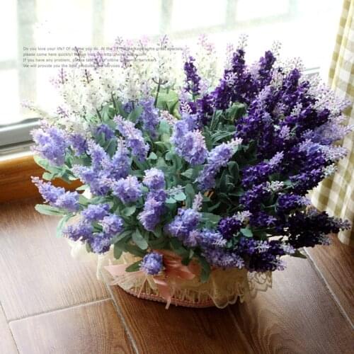 3 Color 10 heads Provence Lavender Artificial Silk Flowers Home Decorations For Wedding Party Gift Dried Flowers