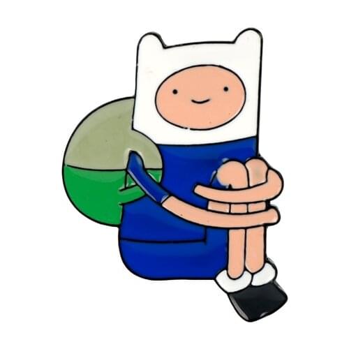 Hot Cartoon Anime Adventure Time Figure Pins & Brooches Finn Enamel Badge Brooch Pins Kids Gift Christmas Party Jewelry