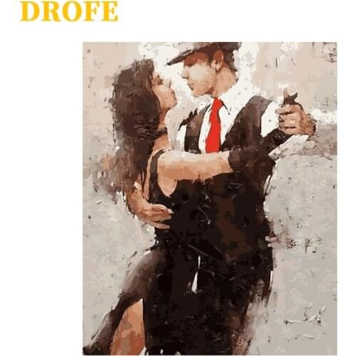 DROFE Frame Passionate Tango DIY Painting By Numbers Modern Abstract Handpainted Canvas Painting For Home Wall Art Picture
