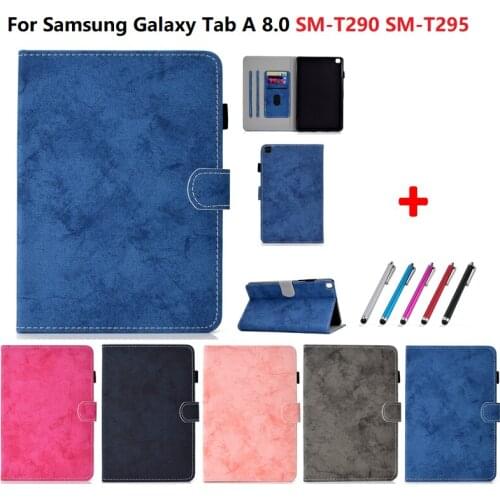 TPU Leather Case Caqa For Samsung Galaxy Tab A 8.0 2019 Covers For Samsung Tab A 8" SM-T290 SM-T295 Protective Skin Fundas Gift