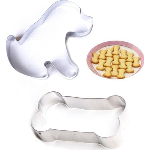 Mijiang Stainless Steel Dog & Bone Fondant Cutter Cake Decorating Tools Biscuit Cookie Mould DIY Baking Tools Christmas ZH03