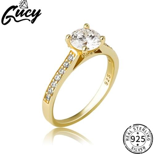 GUCY Fashion Jewlery Moissanite diamond women rings 925 sterling silverwedding Vintage Full Diamond Ring