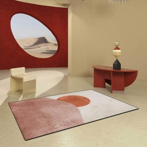 Morandi Geometric Sun Moon Decor Carpet for Bedroom Children Study Room Play Game Non-Slip Floor Mat Bathroom Absorbent Door Rug