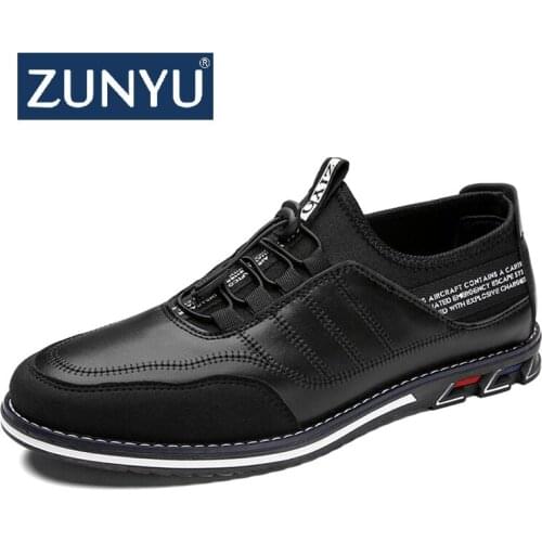ZUNYU New Genuine Leather Men Casual Shoes Brand 2020 Mens Loafers Moccasins Breathable Black Driving Shoes Plus Size 38-48