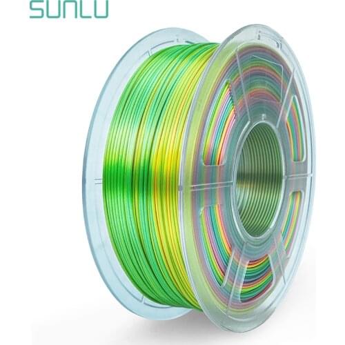 SUNLU 1.75 Silk PLA Filament For 3D Printer Silk Texture Plastic PLA 3D Filament Rainbow 3d Printing Materials