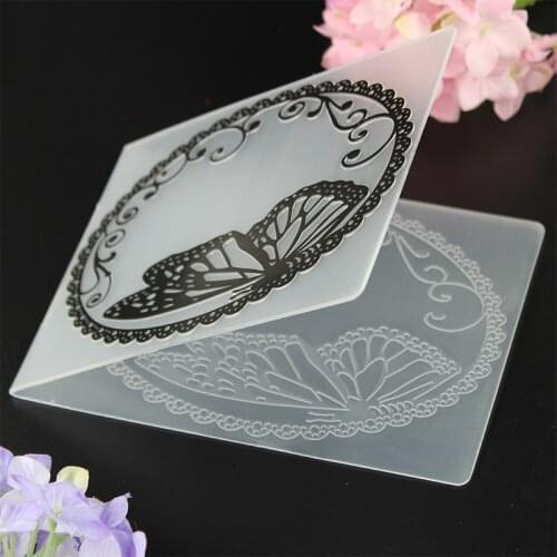 YLEF037 Butterfly Plastic Embossing Folder For Scrapbook Stencils DIY Album Cards Making Decoration Template Mold 10.5*14.5cm