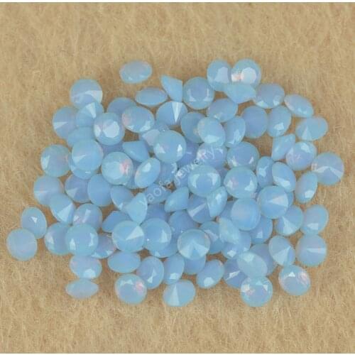 Sale 1000pcs/Lot 5A 0.8-6.0mm Opal Blue Color Lab Gems Round Brilliant Machine Cut Synthetic Nano Stone For Jewelry Wax Setting