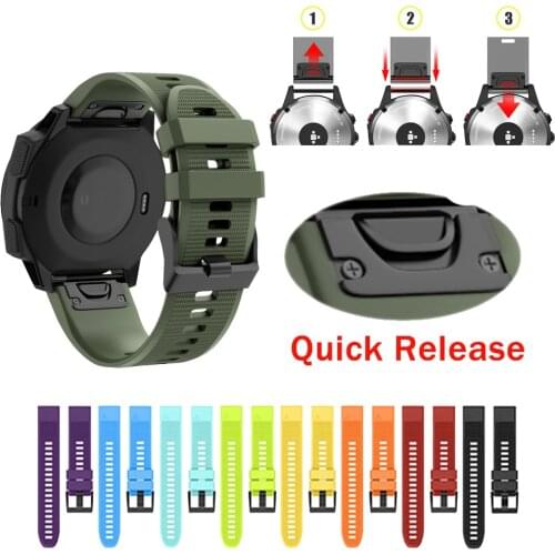 20 22 26mm Sports Silicone Watchband Strap for Garmin Fenix 5 5S Plus 6 6S Pro 935 3 HR MK1 Watch Easyfit Wrist Band Accessories