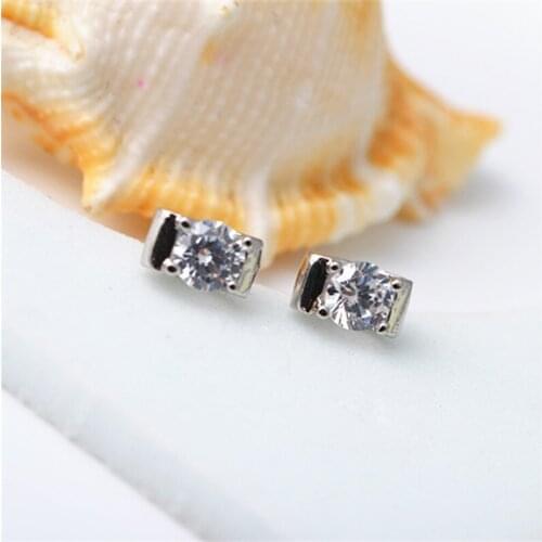Small Earrings for Women Set Fashion Zircon Crystal Round Shape Stud Earring Jewelry Korean Style Girl Gifts