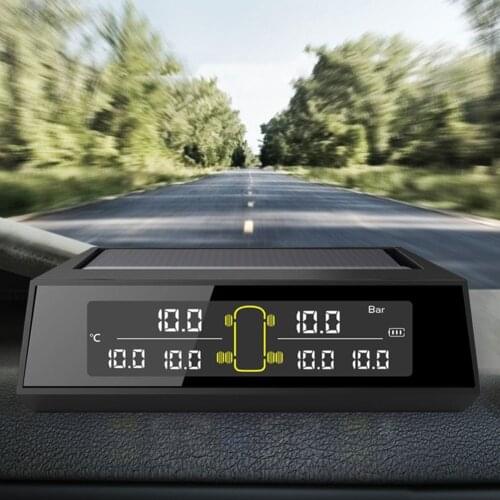 Car Tire Pressure Monitoring System 6-wheel Truck Bus Solar Wireless TPMS 6 External Sensors Tire Pressure Sensor