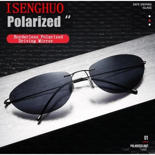 Titanium Matrix Neo Style Polarized Sunglasses Ultralight Rimless Men Driving Brand Design Sun Glasses Oculos De Sol
