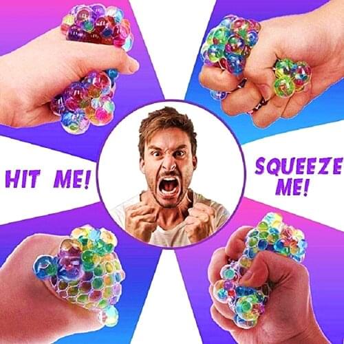 Funny LED Mesh Anti-Stress Ball Squeeze Relief Grape Office Use Stress Relief for Adult and Kids Gifts Fidget Toys антистресс