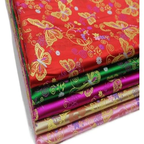 Wide 29" Chinese Jacquard Brocade Fabric Cheongsam Stage Doll Dress Silk Satin Material Trim Diy Cloth butterfly